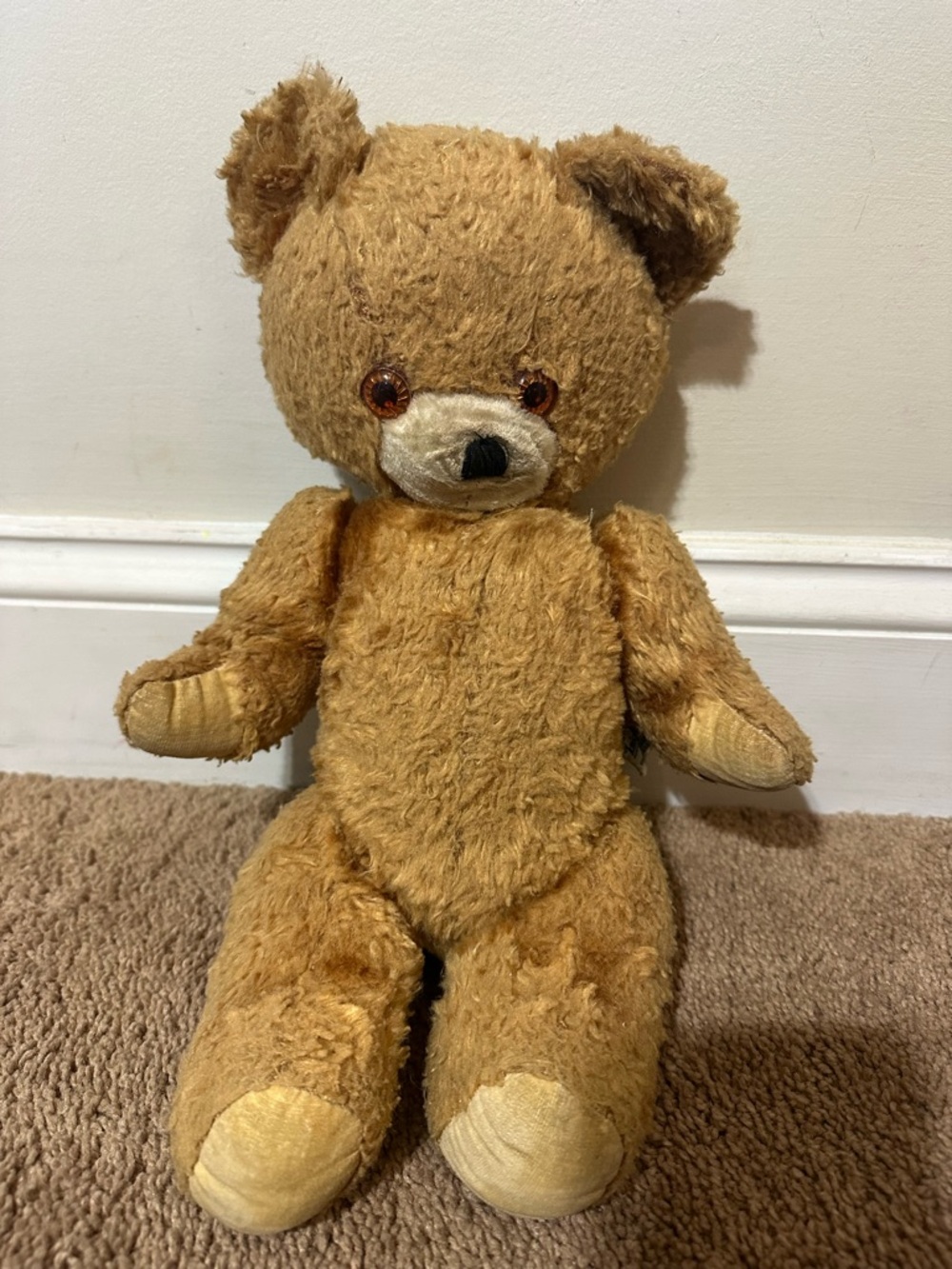 Vintage Knickerbocker Joy Of A Toy Old Fashion Jointed Teddy Bear Aged